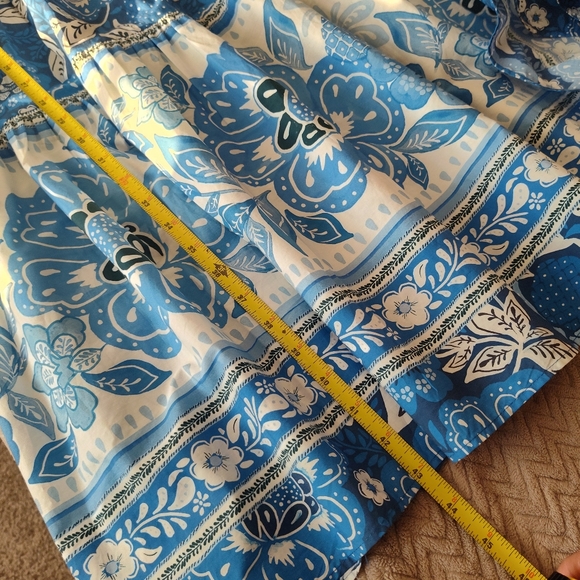 Farm Rio blue full of flowers organic cotton midi dress Size Small -  mordernwear.com